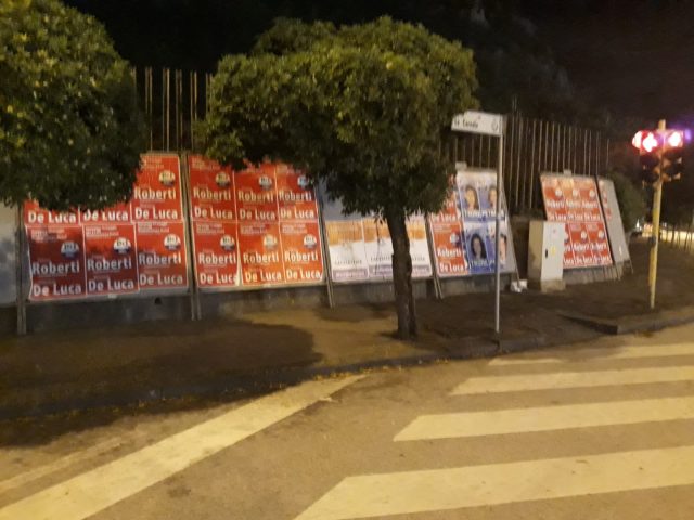 Europee affissioni abusive a Salerno