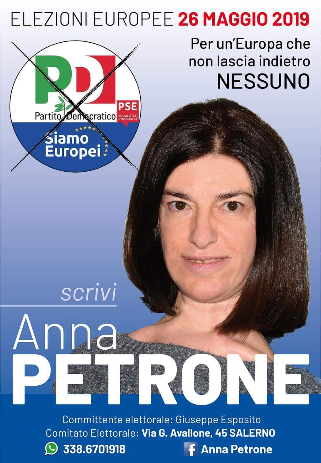 Manifesto elettorale Anna Petrone