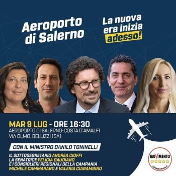 Aeroporto Salerno Costa d'Amalfi Conferenza stampa Toninelli