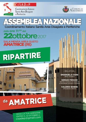 CISADeP Locandina Assemblea Nazionale Amatrice 22 Ottobre