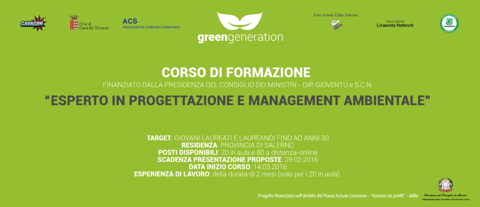 Corso di Formazione-Progetto-Green Generation