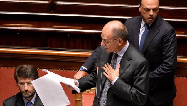 Enrico-Letta-al-Senato-con-Franceschini-e-Alfano.