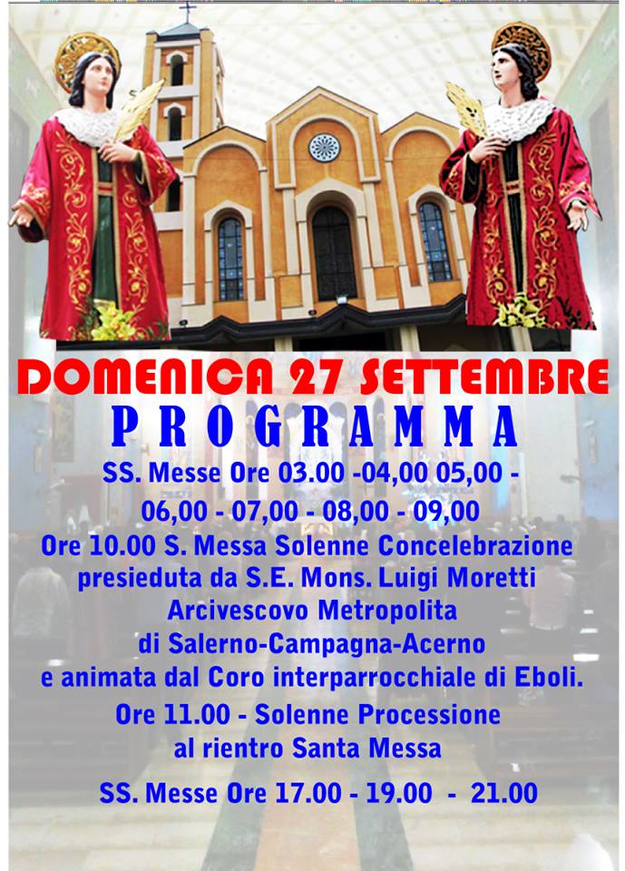 Festa SS Cosma e Damiano Programma