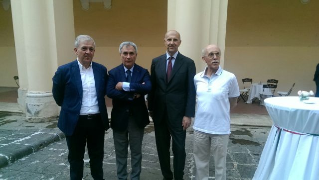 Donato Guercio-Antonio Conte-Alessandro Pansa-Raffaele Cassese-cerimonia consegna chiavi di Eboli a Pansa