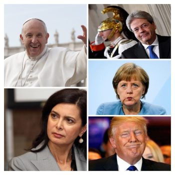 Papa Francesco-Gentiloni-Boldrini-Merkel-Trump