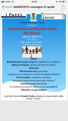 convegno Contursi Terme Separazioni consensuali e diritti dei minori