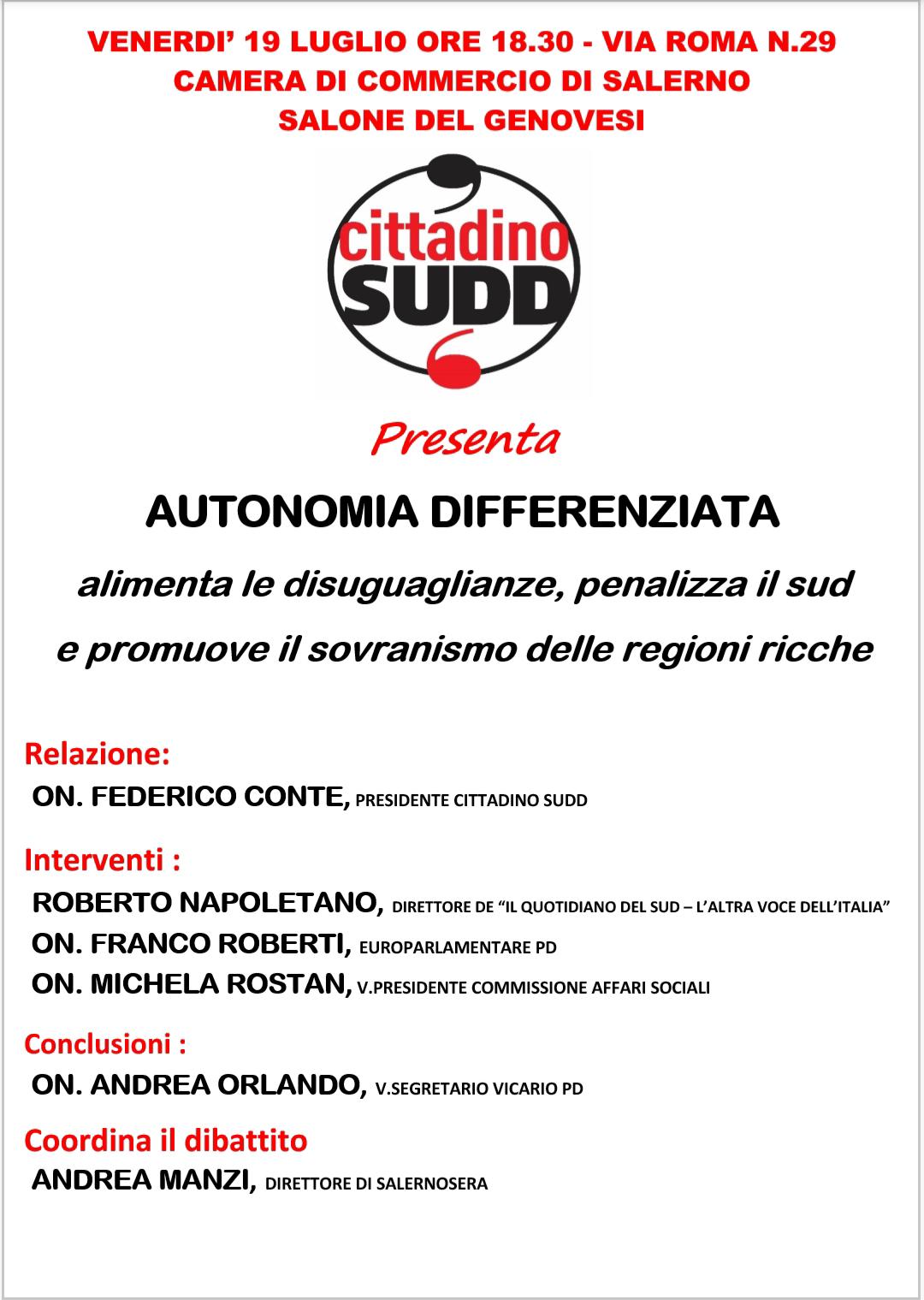 Autonomia differenziata forum salerno