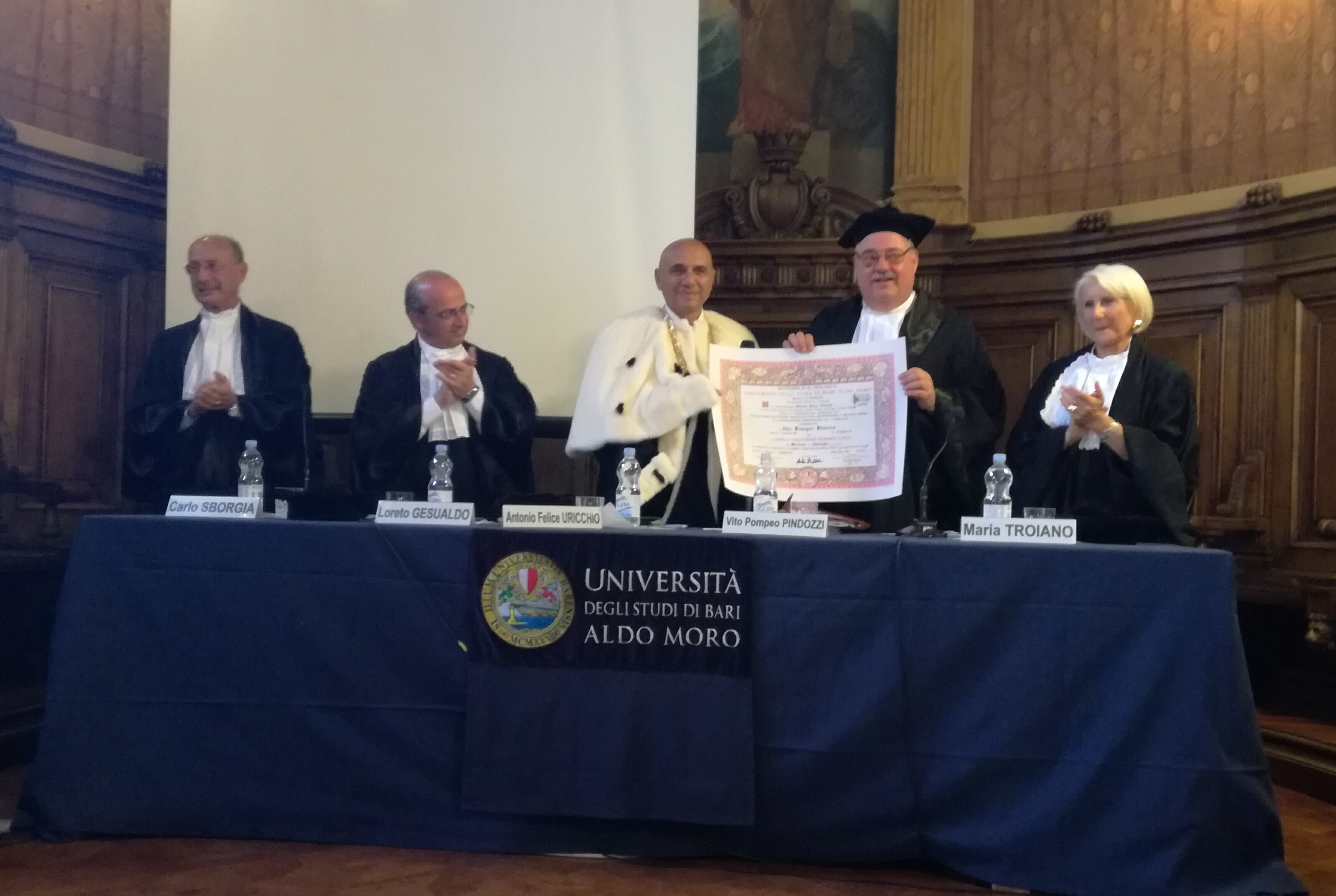 Vito Pompeo Pindozzi-Laurea Honoris Causa-Bari