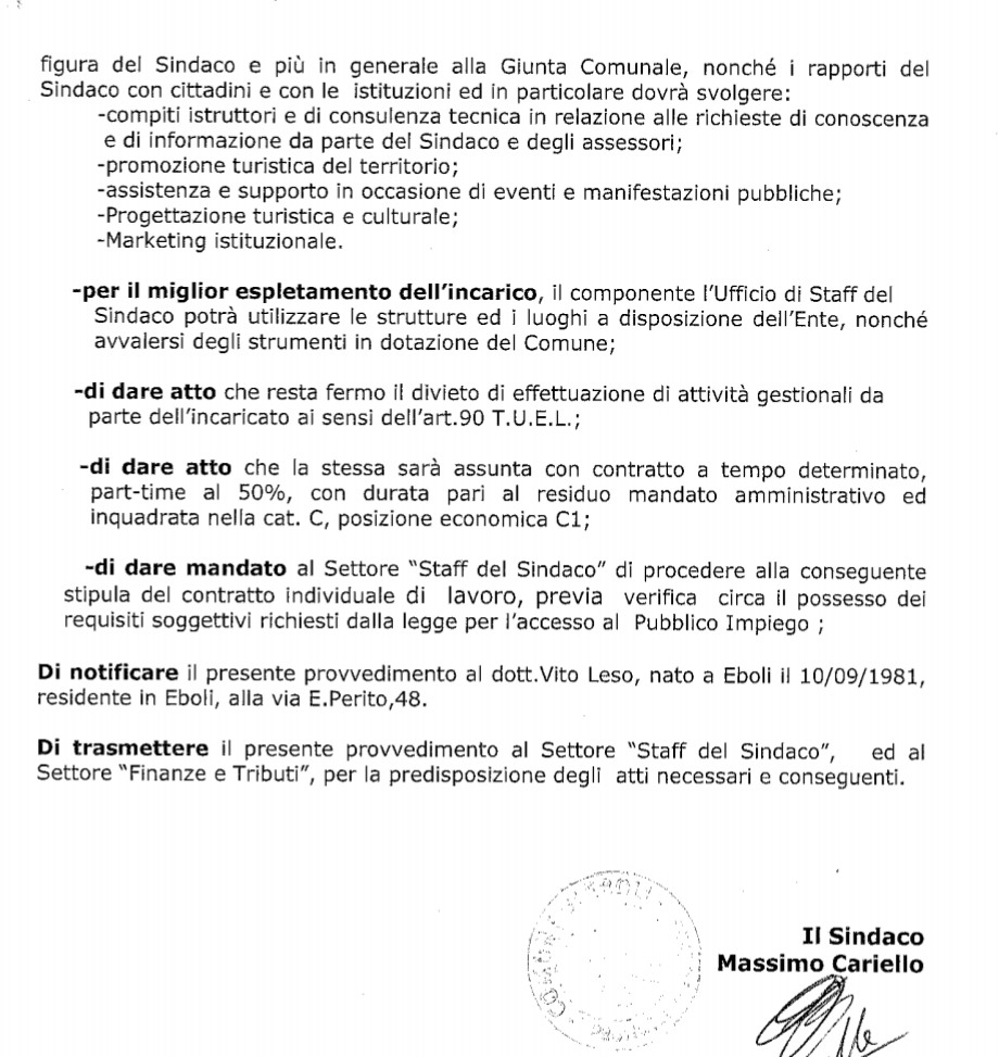 Nomina Staff Sindaco Eboli-2