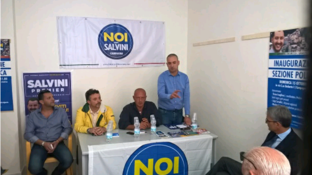 Campagna-Bruno Avagliano con Mariano Falcone-inaugurazione Noi con Salvini