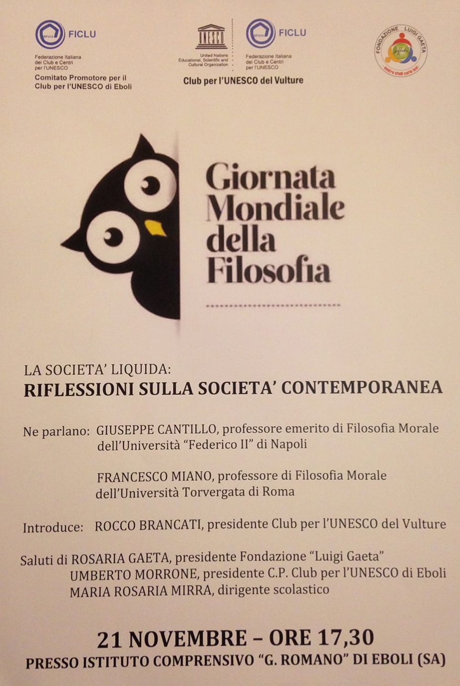 Eboli-Giornata Mondiale della Filosofia