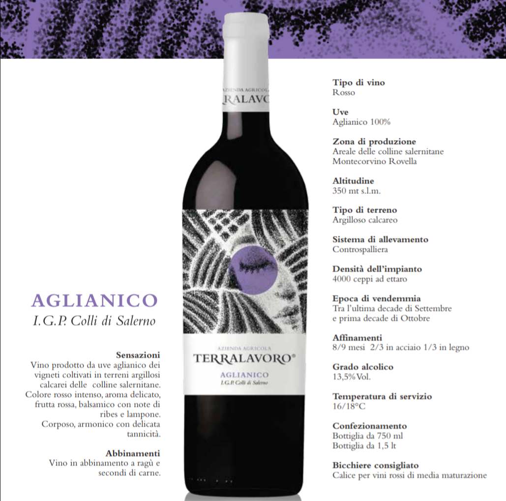 Azienda Agricola Terralavoro-produzione-Aglianico Igp colli Salerno