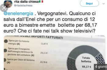 La bolletta di Rita dalla Chiesa