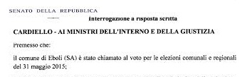 Interrogazione Cardiello-Ministro Interno