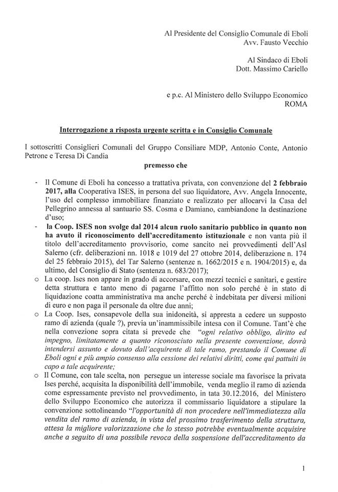 Interrogazione ISES Conte-Di Candia-Petrone