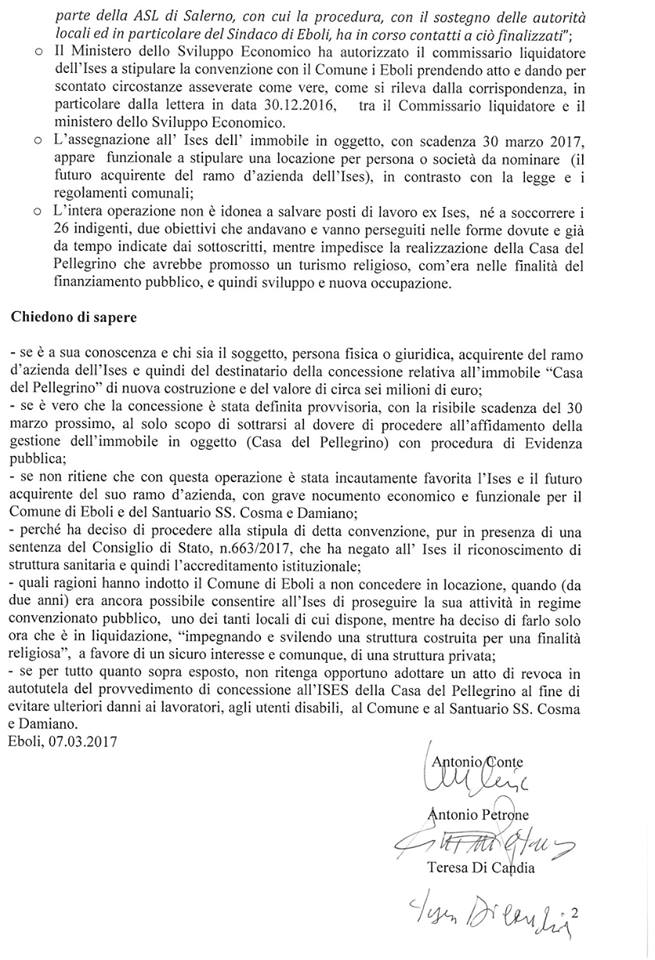 Interrogazione Ises-Conte-Di Candia-Petrone