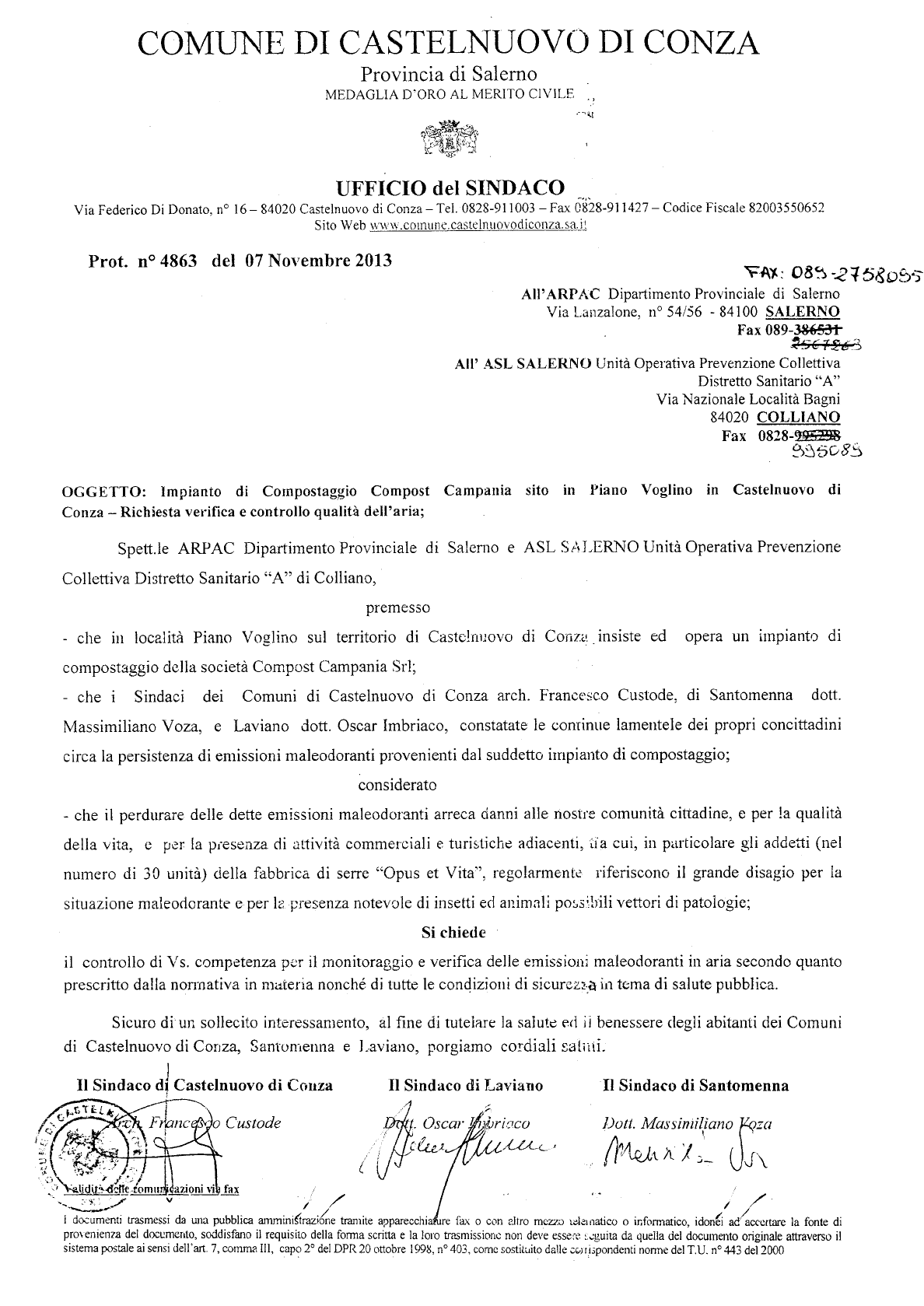 Lettera-Arpac-impianto-di-compostaggio-Castelnuovo-di-conza