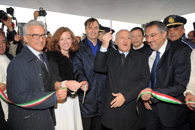 Vincenzo Napoli-Vincenzo De Luca-Domenico De Maio-stazione inaugurazione-8275