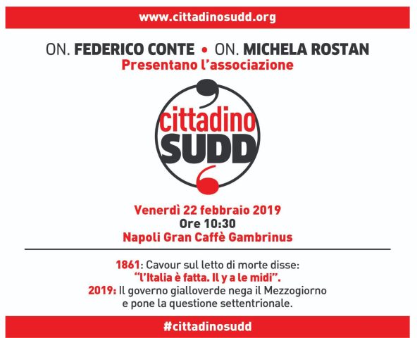 Napoli-cittadinosud invito-Conte-Rostan