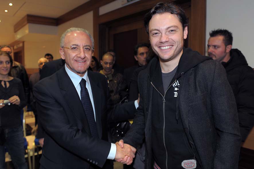 De Luca con Tiziano Ferro al Grand Hotel 