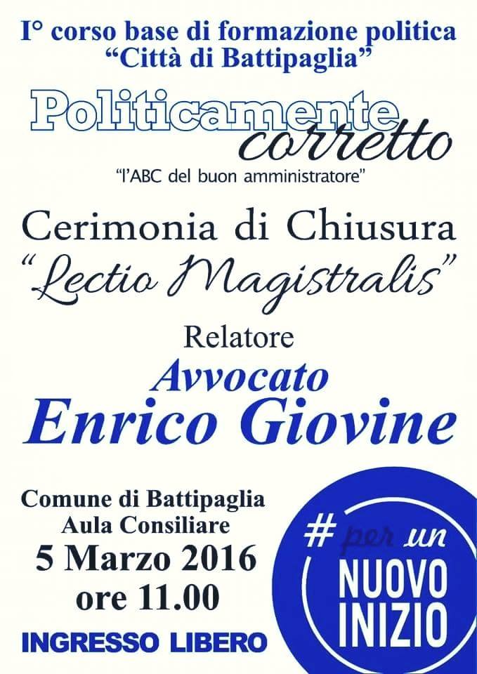 lectio magistralis Enrico Giovine