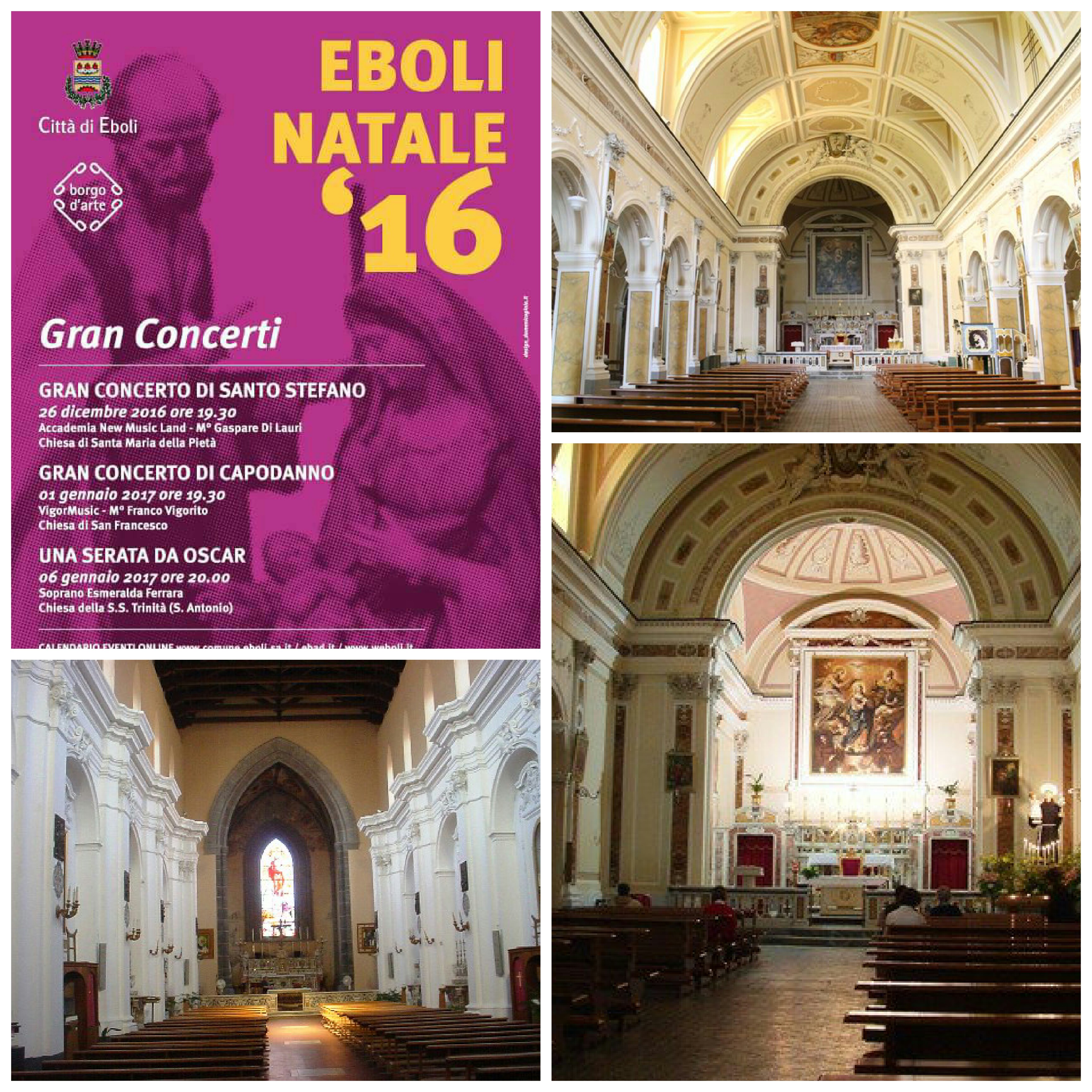 Eboli Natale '16-Tre concerti per tre chiese